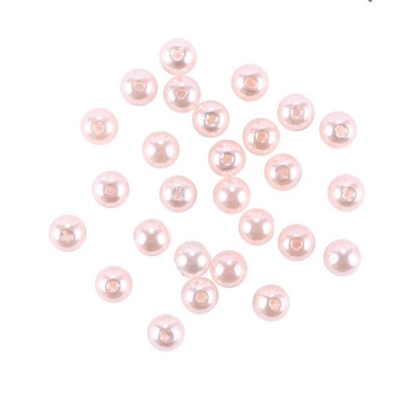 NWT 8mm Light Pink Round Plastic Pearl Beads 360pc by hildie & jo - Picture 5 of 9